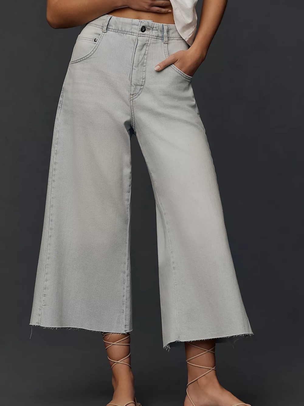 The Adi Regenerative Cotton Crop Mid-Rise Flare Jeans by Pilcro NWOT